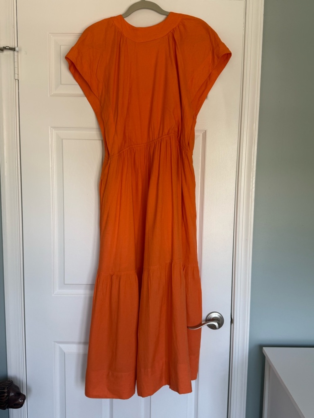 Anthropologie Orange Button-Front Maxi Dress - Picture 6 of 8